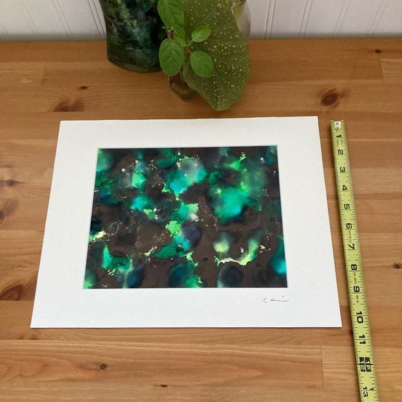 New Original Signed Artwork Alcohol Ink on Paper - Picture 5 of 6